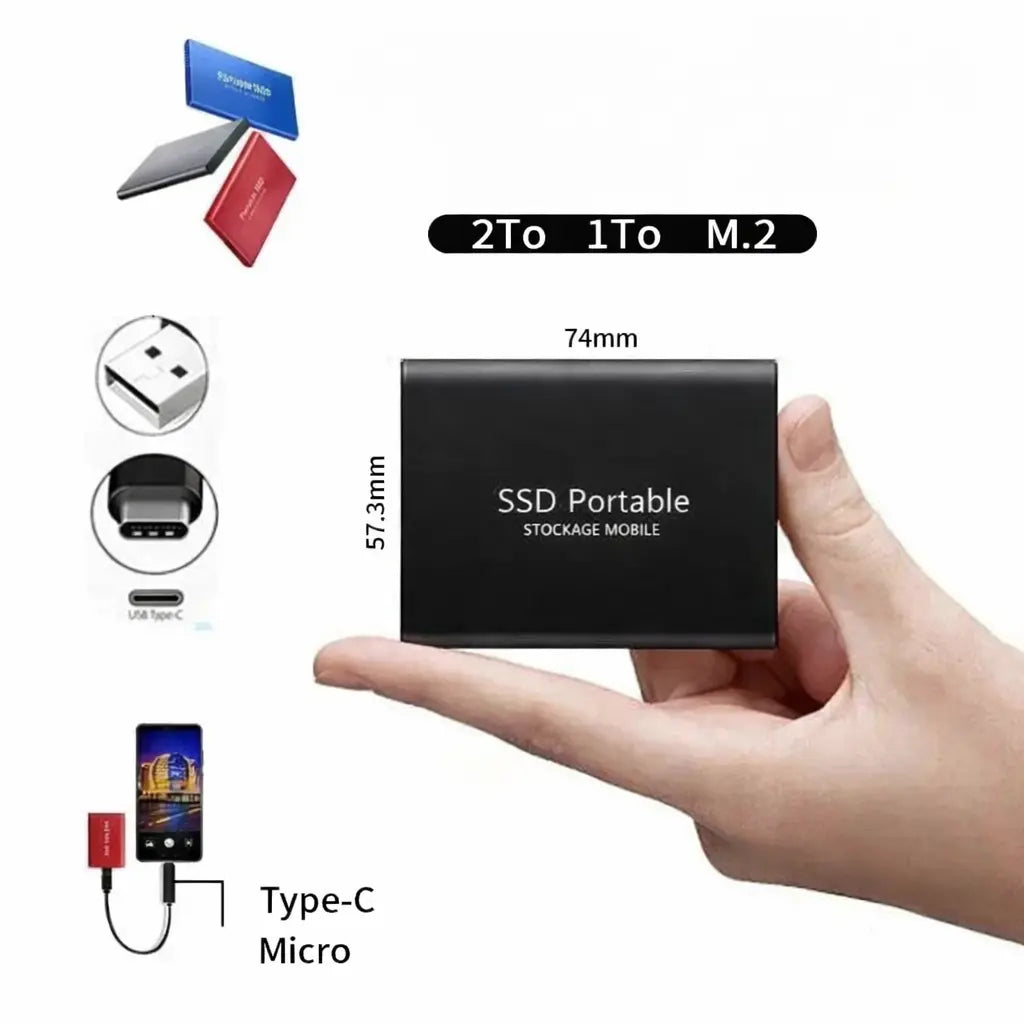 PortUltra | Disque SSD Portable 2 To Ultra Rapide – Stockage Externe Compact