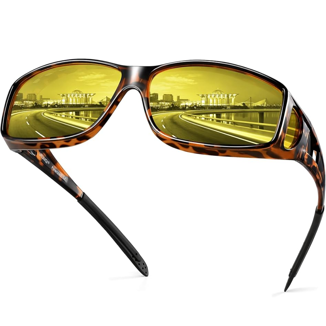 LuGlass | Lunettes de Conduite Nocturne Polarisées Anti-Éblouissement – Verres Jaunes HD