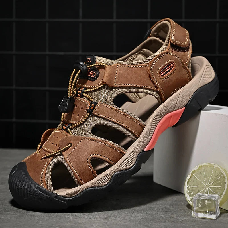 Gladiator | Sandale Pour Hommes En Cuir Véritable