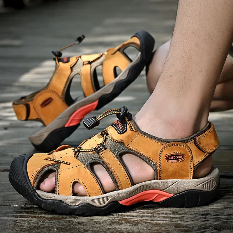 Gladiator | Sandale Pour Hommes En Cuir Véritable