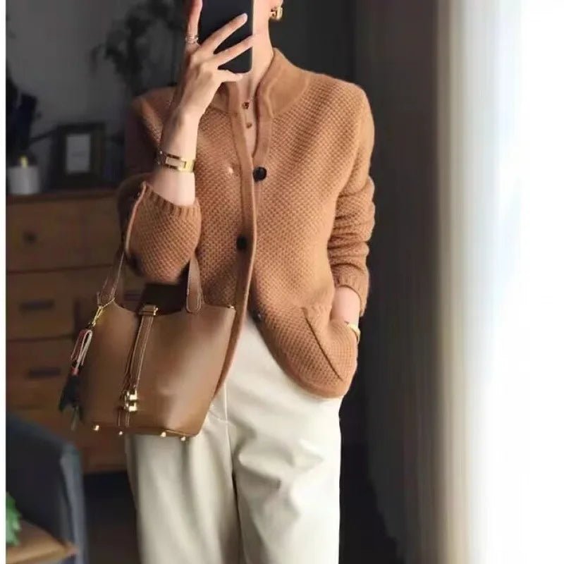 Cardigan en Laine avec Col Montant pour Femmes - Vela Vici 🇫🇷
