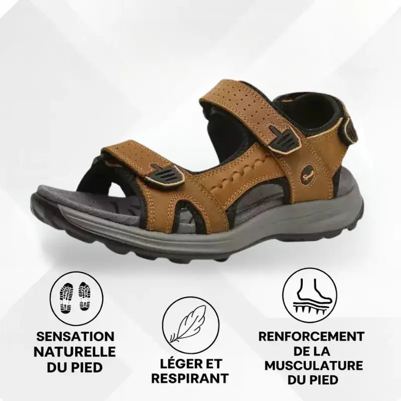 OrthoSport | SANDALIE ORTHOPÉDIQUE EN CUIR POUR HOMMES - Vela Vici 🇫🇷