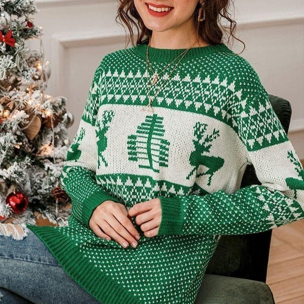 Pull de Noël Festif avec Motifs Hivernaux pour Femmes - Vela Vici 🇫🇷