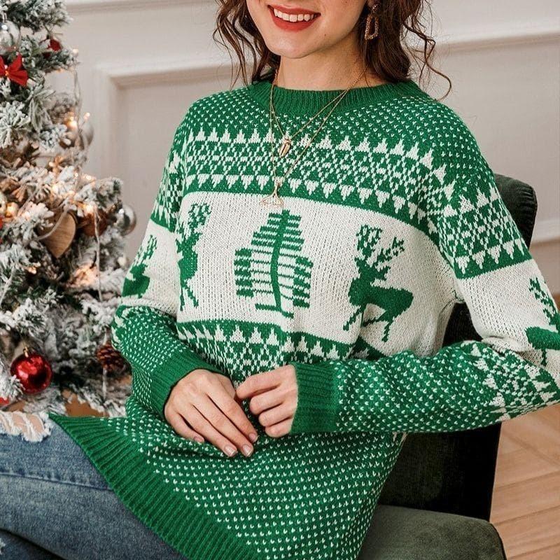 Pull de Noël Festif avec Motifs Hivernaux pour Femmes - Vela Vici 🇫🇷