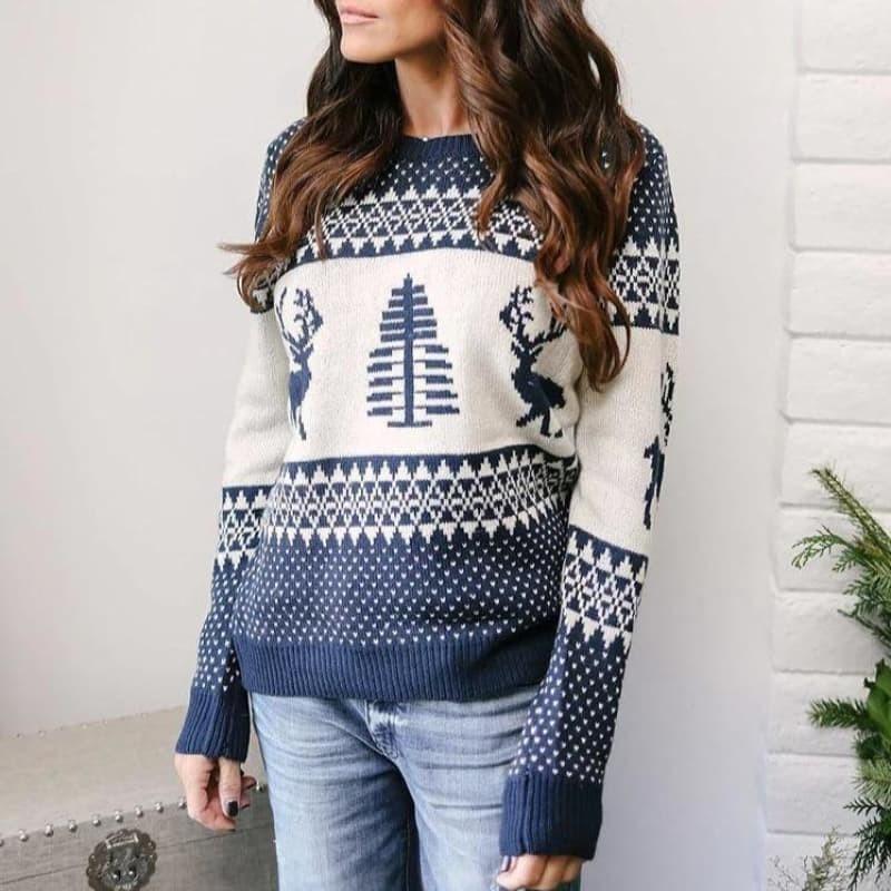 Pull de Noël Festif avec Motifs Hivernaux pour Femmes - Vela Vici 🇫🇷