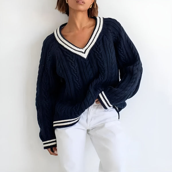 Pull Oversize à Motifs Torsadés pour Femmes - Vela Vici 🇫🇷